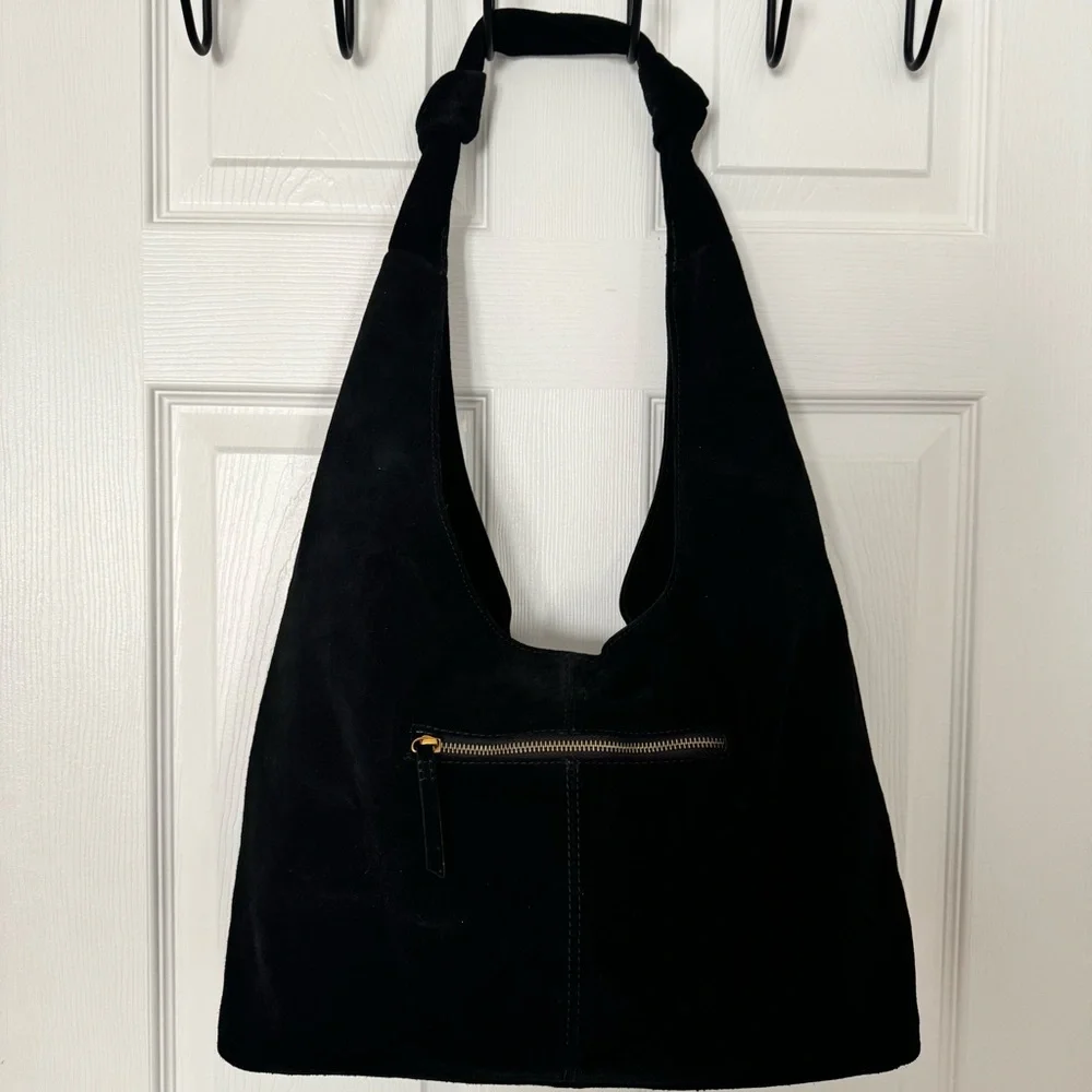 American leather Co. Marietta Knot Suede Hobo Bag - Picture 2 of 8